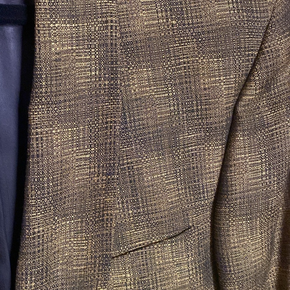 Jhane Barnes shawl collar Wool sport Coat jacket in black brown Size Men's 44L - Picture 3 of 9